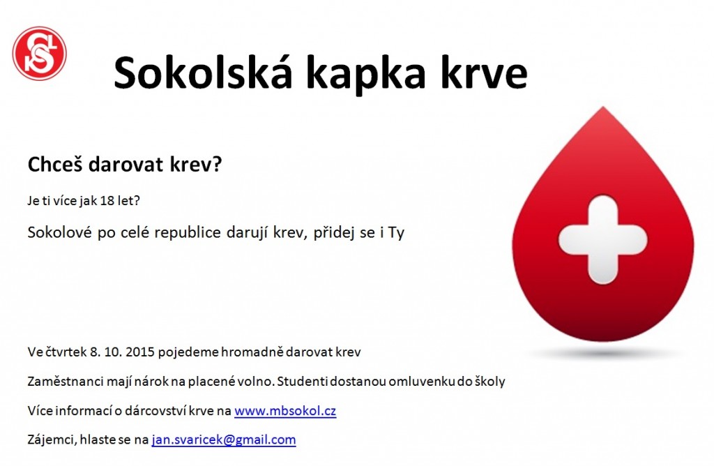 Sokolská kapka krve - leták